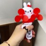 Ручной двойной вентилятор "Зайчики" 18 см (микс видов)