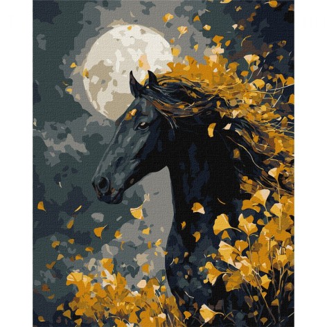 Картина по номерам с красками металлик "Лошадь и ветер" 40х50 см