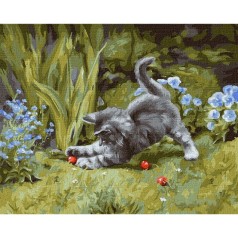 Картина по номерам "Игривый котёнок" ★★★★