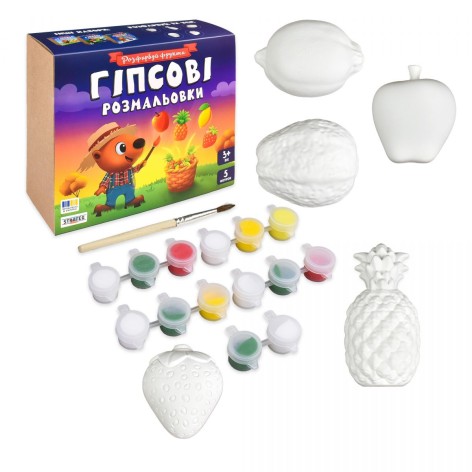 Набор для творчества "Гипсовые раскраски: раскрась фрукты"