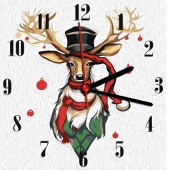 Набір Годинник на номерами "Різдвяний олень"