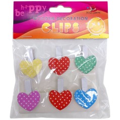 Деревянные декоративные зажимы, 6 шт.