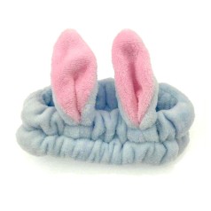 Плюшевая повязка "Зайка" (голубой)