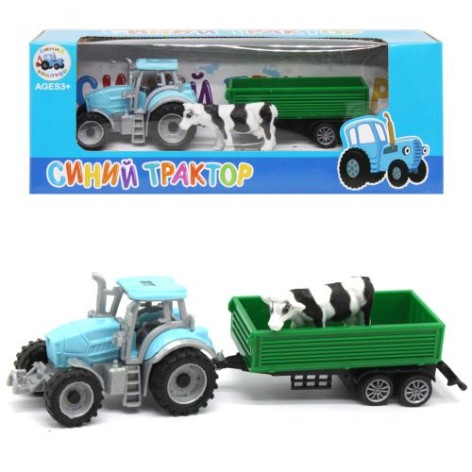 Іграшка "Синій трактор", з твариною (корова)