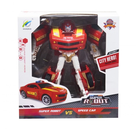 Трансформер "Super Robot: Police", красный