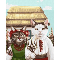 Картина по номерам "Кошачья готика" ★★★