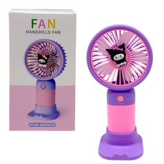 Вентилятор "Sanrio" Kuromi / Куроми, Аниме / Anime аккумулятор: 14.2V, USB, легкий корпус, низкий шум, подставка, в коробке (Фиолетовый)