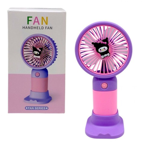 Вентилятор "Sanrio" Kuromi / Куроми, Аниме / Anime аккумулятор: 14.2V, USB, легкий корпус, низкий шум, подставка, в коробке (Фиолетовый)