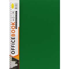 Блокнот "Office Book" A4, 80 л., пластик, пружина сбоку зеленый