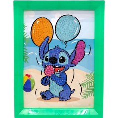 Алмазная мозаика в рамке "Стич/Stitch" (ЗЕЛЕНЫЙ)