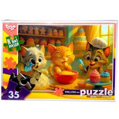 Мягкие пазлы 35 элементов (Кошки кондитеры)