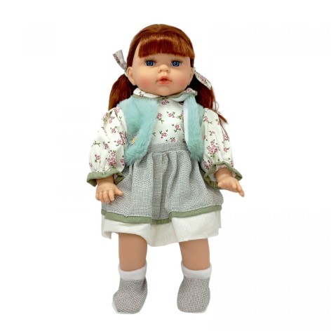 Кукла "Маленькая Госпожа" (БИРЮЗОВАЯ) озвучено на украинском, мяконабивная, 46 см