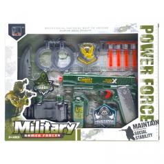 Военный набор (пистолет, нож, наручники, бинокль, дымовая граната, значки)