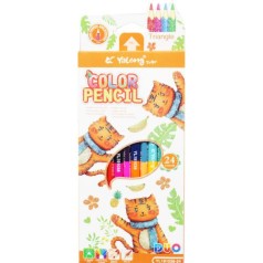 Кольорові олівці двосторонні, 24 кольори (оранжеві)