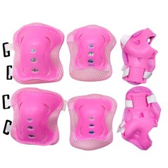 Захисний набір, налокітники, наколінники, запястя, у сітцІ (РОЖЕВИЙ)