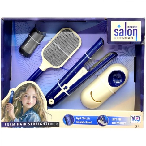 Набір перукаря (стайлер на батарейках, звук, підсвітка, підставка, щітка для волосся, на батарейках)