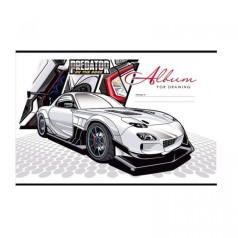 Альбом для рисования, 100г, на скобе, 202х292 мм, 12 листов. PREDATOR БЕЛЫЙ