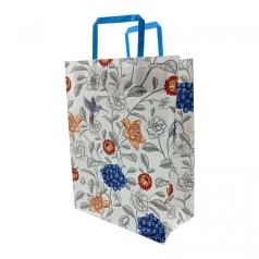 Пакет бумажный с ручками Крафт белый 25х15х34,5