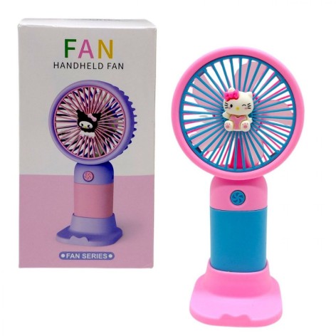 Вентилятор "Sanrio" Hello Kitty / Хелоу Китти, Аниме / Anime аккумулятор: 14.2V, USB, легкий корпус, низкий шум, подставка, в коробке (Розовая)
