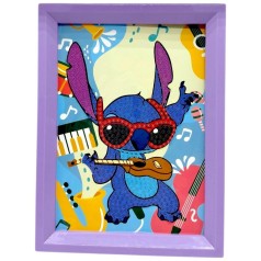 Алмазная мозаика в рамке "Стич / Stitch" (Сиреневый)