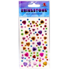 Стразы самоклеящиеся, "Сердечки" 13х7,5 см