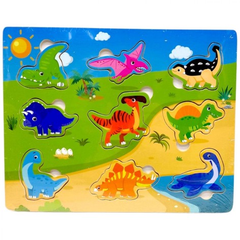 Вкладыши деревянные, 22,5х18 см (ДИНОЗАВРЫ)