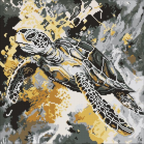 Набір з алмазною мозаїкою "Золота черепаха" 40х40см