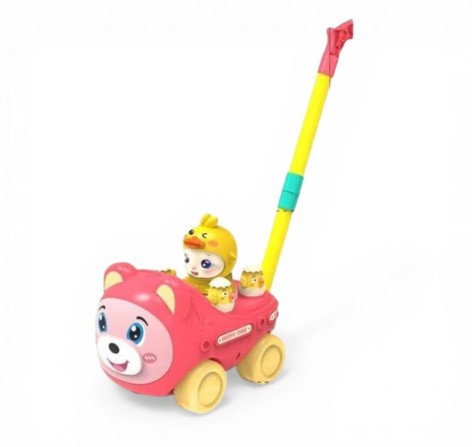 Каталка, 13 см х 21 см х 46 см, колокольчик, вращающаяся фигурка, в пакете