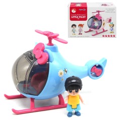 Вертолет с куклой "Little Pilot" (голубой)