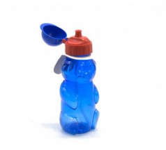 Бутылочка для воды "Мишка" с пипеткой, 500 мл (синяя)