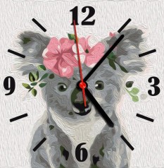 Часы-картина по номерам "Коала", 30х30 см