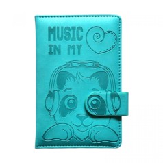 Блокнот,Кожзам,А6, 64листы (ПАНДА В НАУШНИКАХ)