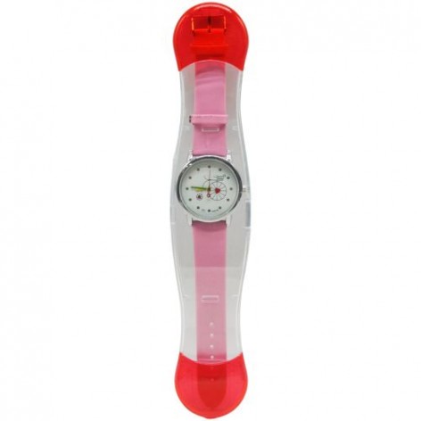 A-2428 Детские часы микс 25см розовый велик