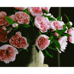Картина по номерам "Розовые пионы" ★★★★
