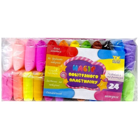 Воздушный пластилин, 24 брикетика в наборе.