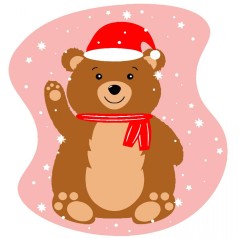 Картина по номерам "Мишка в шапке" 20х20 см