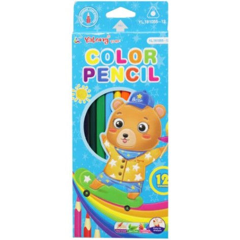 Кольорові олівці "Ведмедик", 12 кольорів