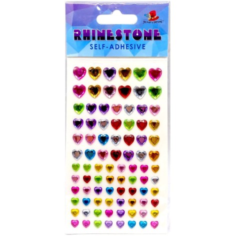 Стразы самоклеящиеся, "Сердечки" 13х7,5 см