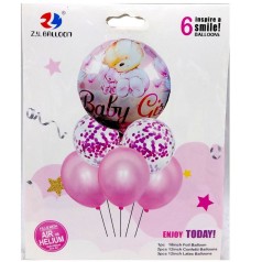 Кулі набір-святковий "Хлопчик" /"Дівчинка" 6шт. (1шт.-45см, 5шт.-30см)