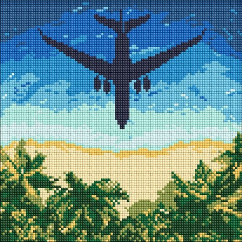 Набір з алмазною мозаїкою "Літак до мрії" 30х30см