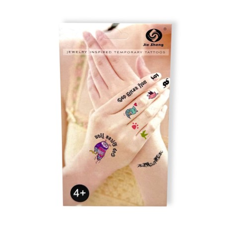 Набор временных тату 4 листа