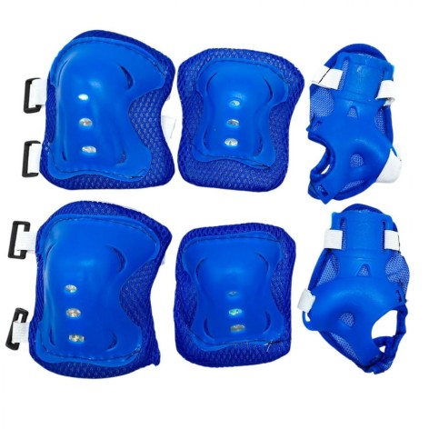 Захисний набір, налокітники, наколінники, запястя, у сітцІ (СИНІЙ)