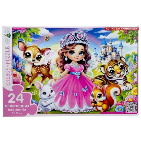 Игра-пазл (24 элемента) Принцесса и зверьки