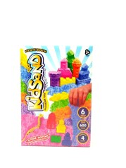 Кинетический песок "KidSand" с формочками, 600 г (рус)