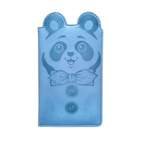 Блокнот,Кожзам,А6, 64листы (ПАНДА С БАНТОМ)