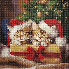 Алмазная мозаика "Пушистые подарки" 40х40 см