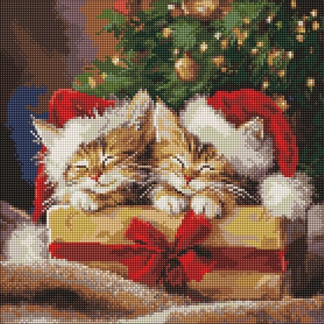 Алмазная мозаика "Пушистые подарки" 40х40 см