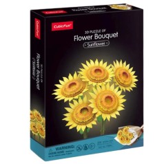 Трехмерная головоломка-конструктор серии Букет цветов "Желтые подсолнухи"