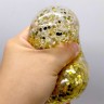 Сквиш пельмень 8,5 см, глитер с орбизами (ЗОЛОТО)