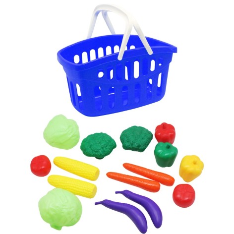 Корзинка с овощами (15 овощей) синяя